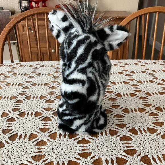 Folkmanis 14” Plush Zebra Head Stage Puppet Hand Puppet - Picture 1 of 7